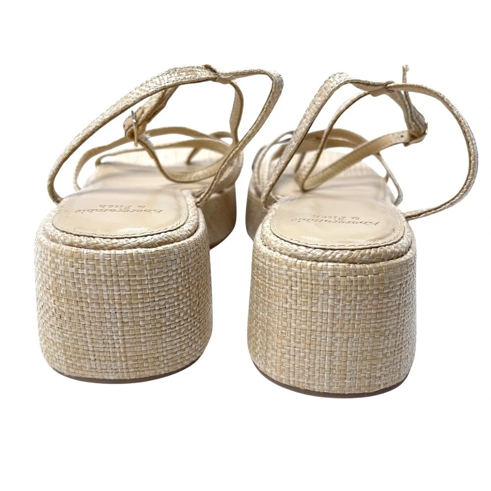 Abercrombie & Fitch Women's Platform Sandal‎ Heels Woven Strappy Sz 8.5 EUC